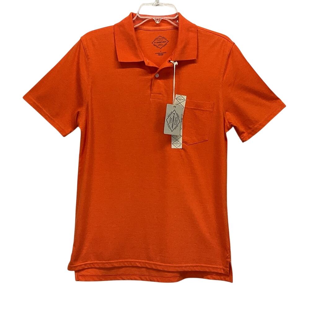 St. John's Bay Polo Men's Size S Orange Athleisure Golf Sports Vacation Travel